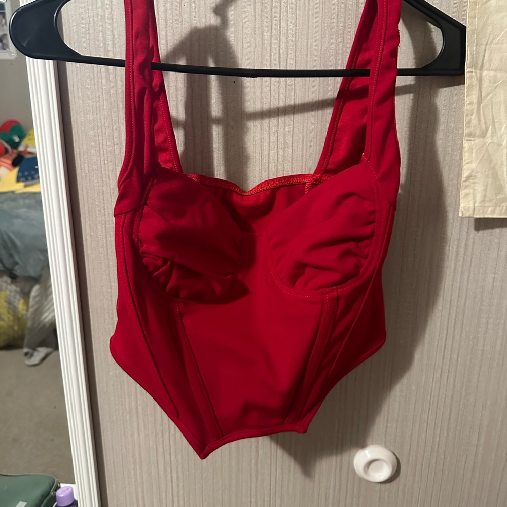 Red corset tanktop